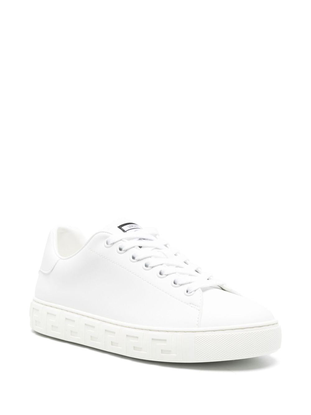 Greca-embossed leather sneakers 1013568 1A096081W010 VERSACE