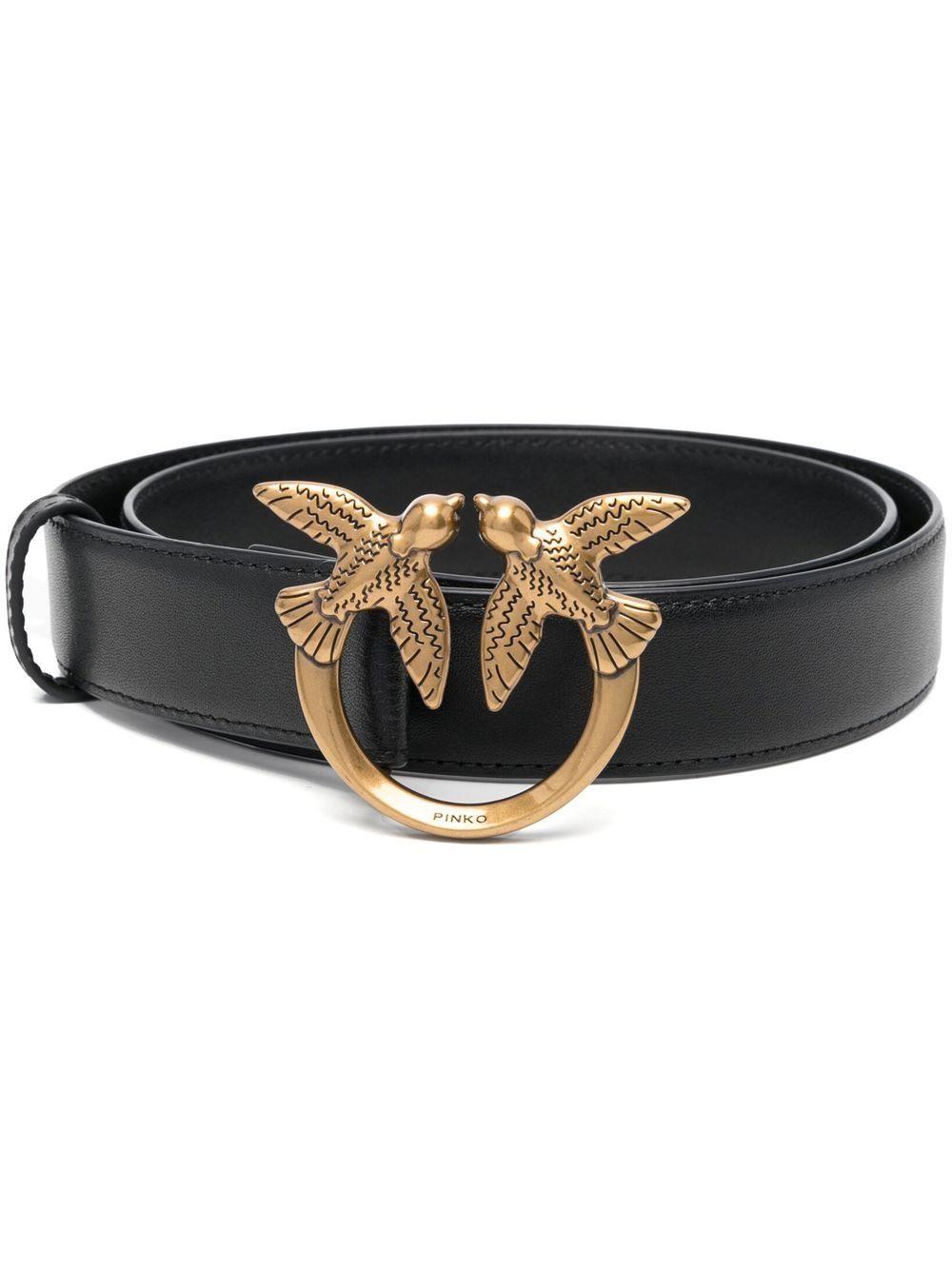 Love Berry logo-plaque leather belt 100125 A0F1Z99Q PINKO