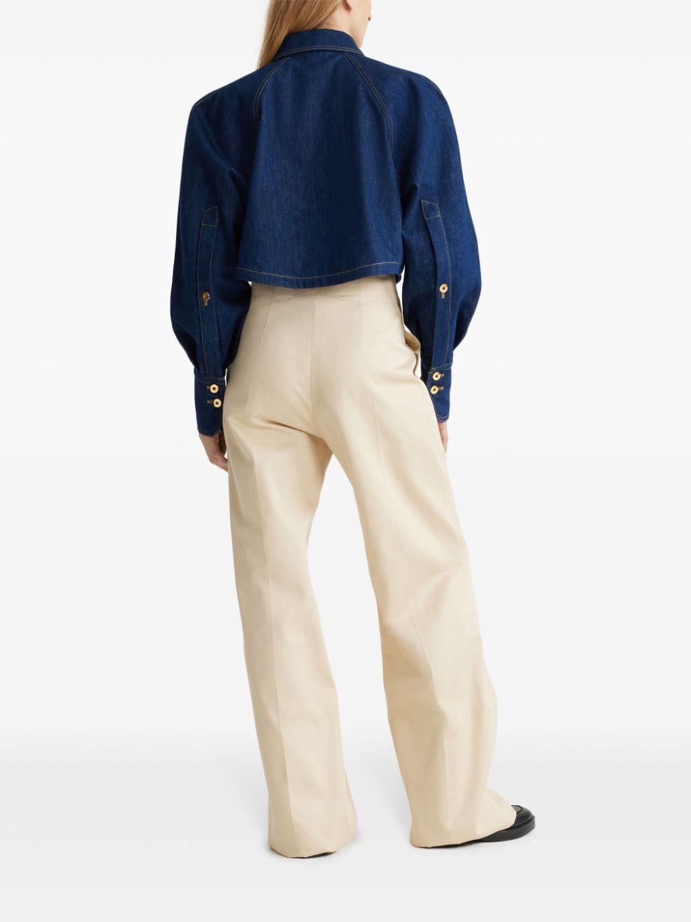 Cropped denim shirt<BR/><BR/><BR/> BL0330008 602D PATOU