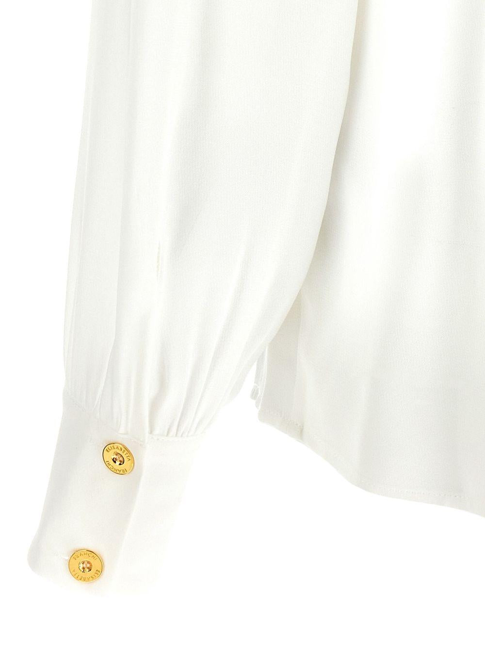 Blouse in georgette fabric with jewel detail CA12356E2 360 ELISABETTA FRANCHI