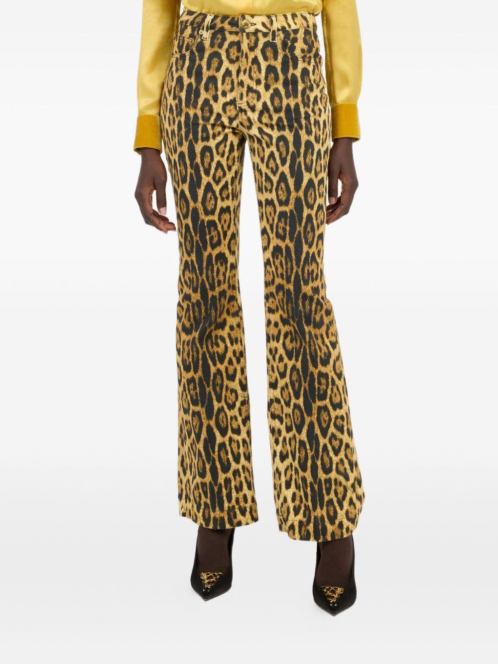 Denim Jeans With Jaguar Skin Print VWJ221 DAQ7100504 ROBERTO CAVALLI