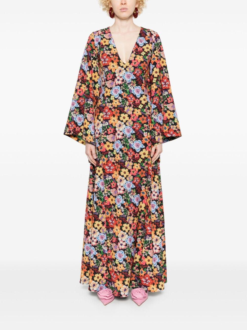 Floral-print maxi dress AE-D60-CD FLOWAMO ALESSANDRO ENRIQUEZ