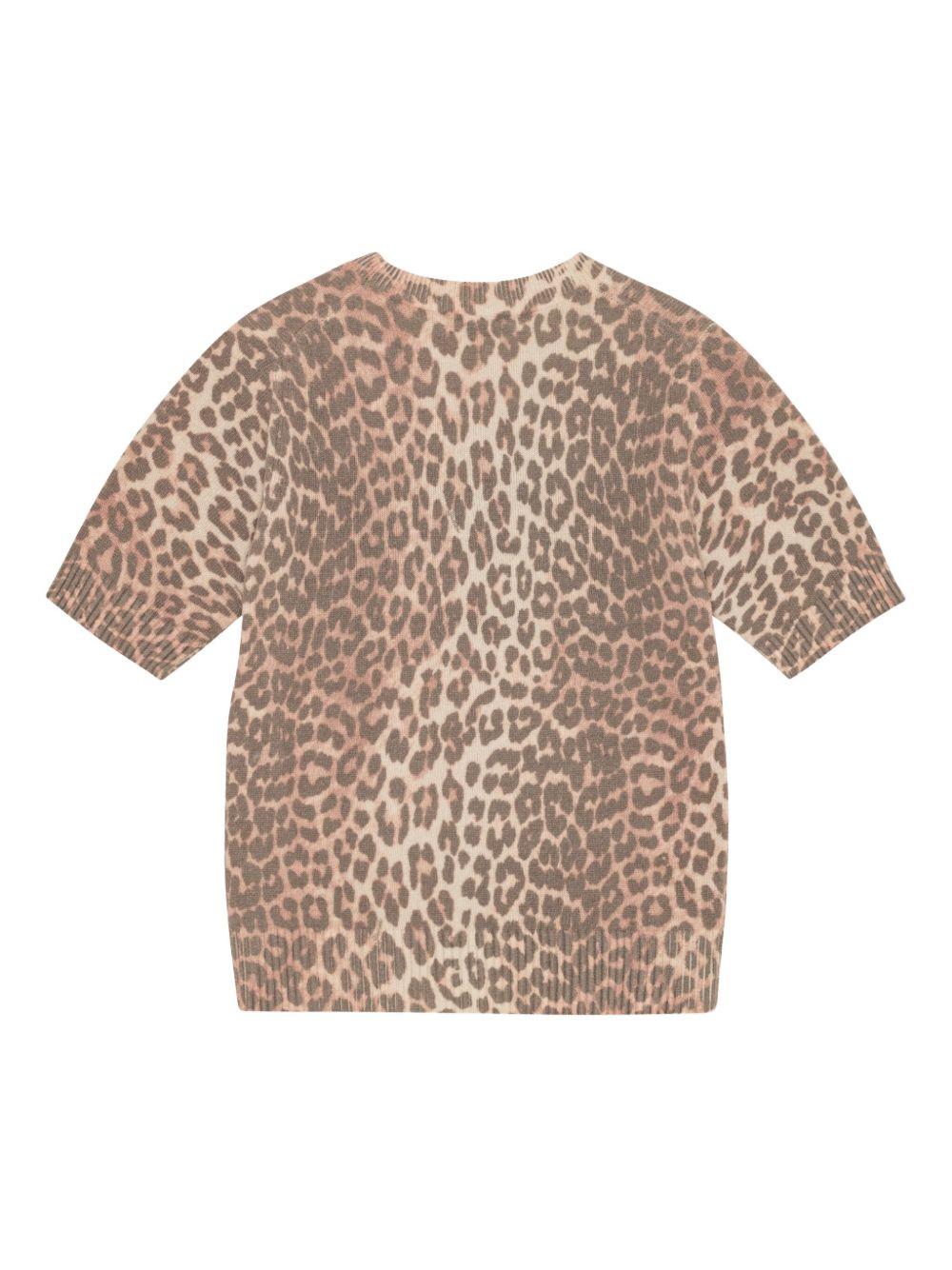 Leopard Wool Mix T-shirt K2500 943 GANNI