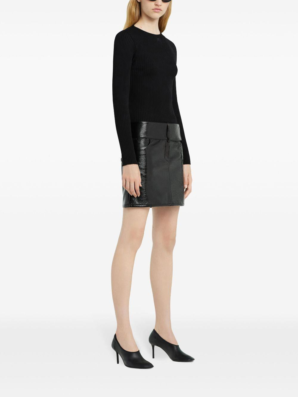 Belted mini skirt<BR/><BR/><BR/> 125CJU218VY0014 9999 COURRÈGES