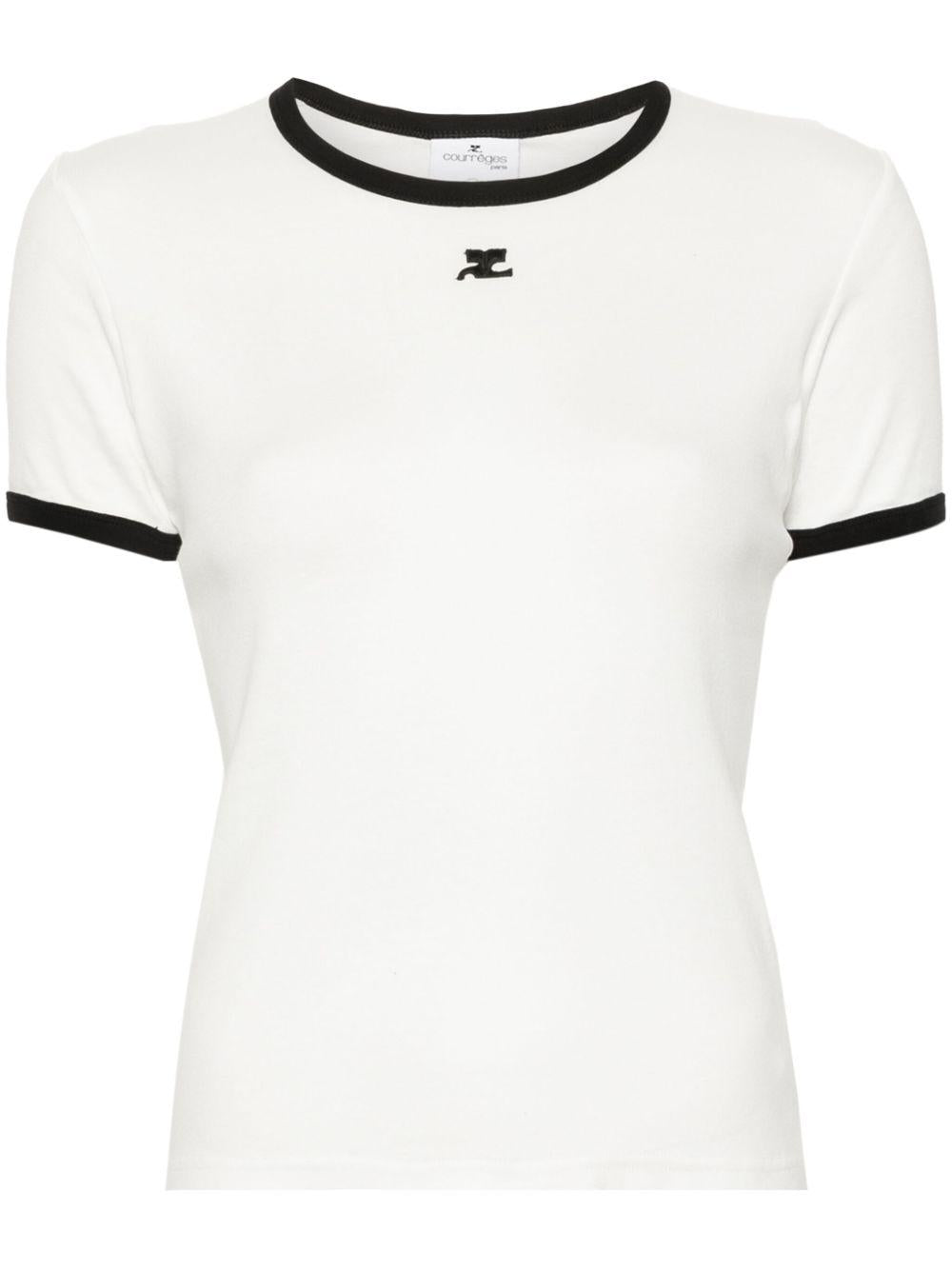 Signature Contrast T-Shirt VESJTS017JS0070 0098 COURRÈGES