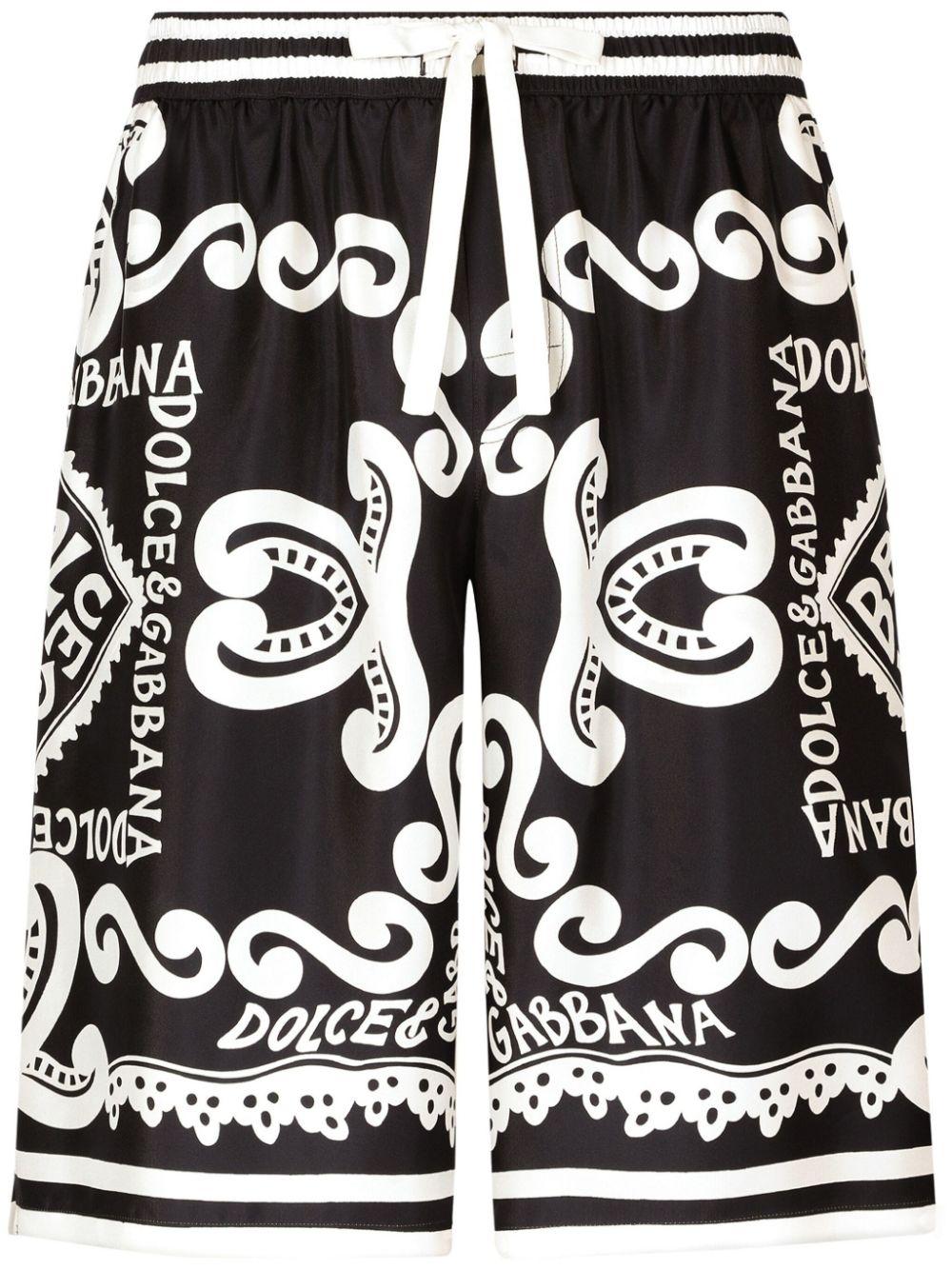 Silk all-over logo print shorts GV37AT HI1QDHB4XR DOLCE & GABBANA