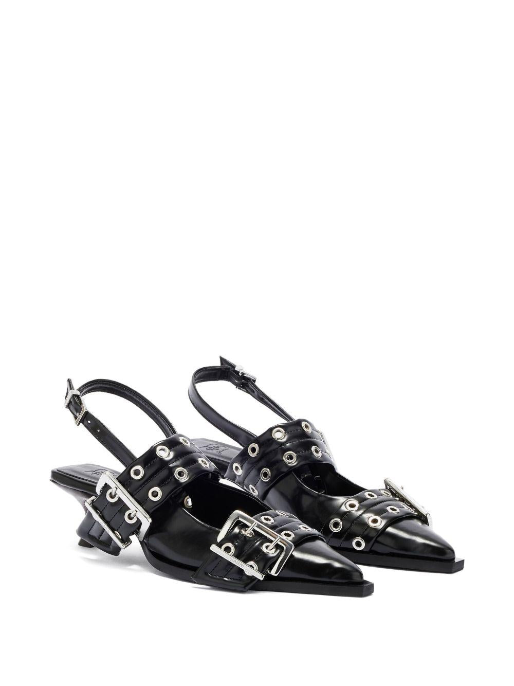Leather Blend Slingback Pumps B1020092 099 GANNI