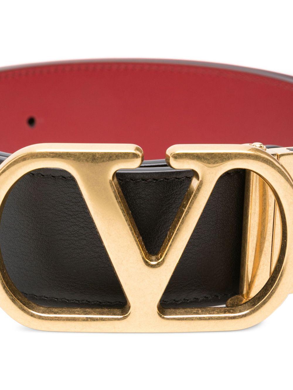 Reversible VLogo Signature Belt in Shiny Calfskin 30 mm 7W0T0SQ4IYR 43K VALENTINO GARAVANI