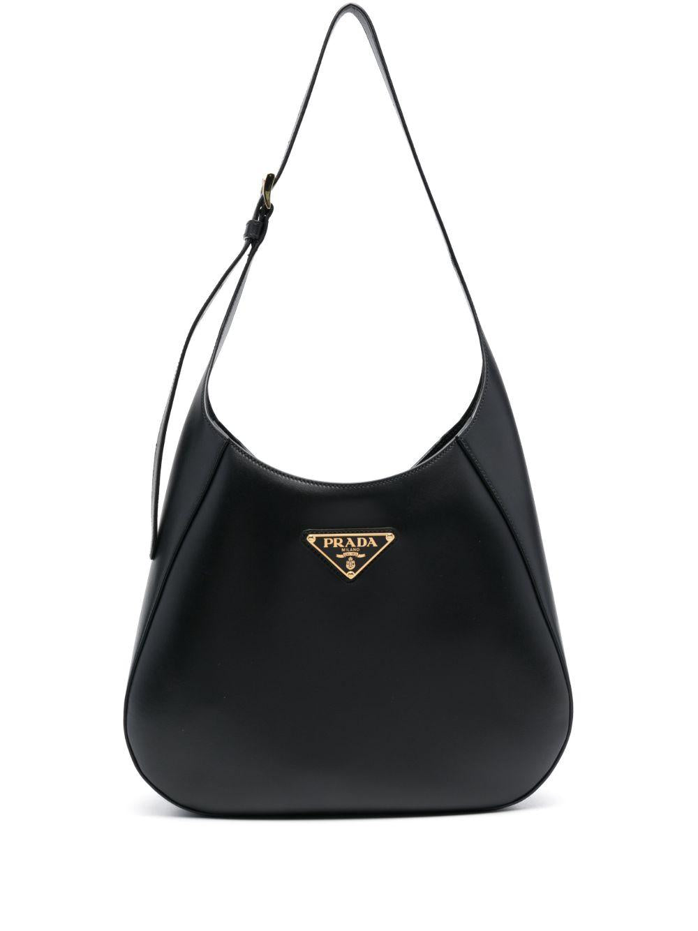 Triangle-logo leather shoulder bag 1BC196 2AIXF0002 PRADA