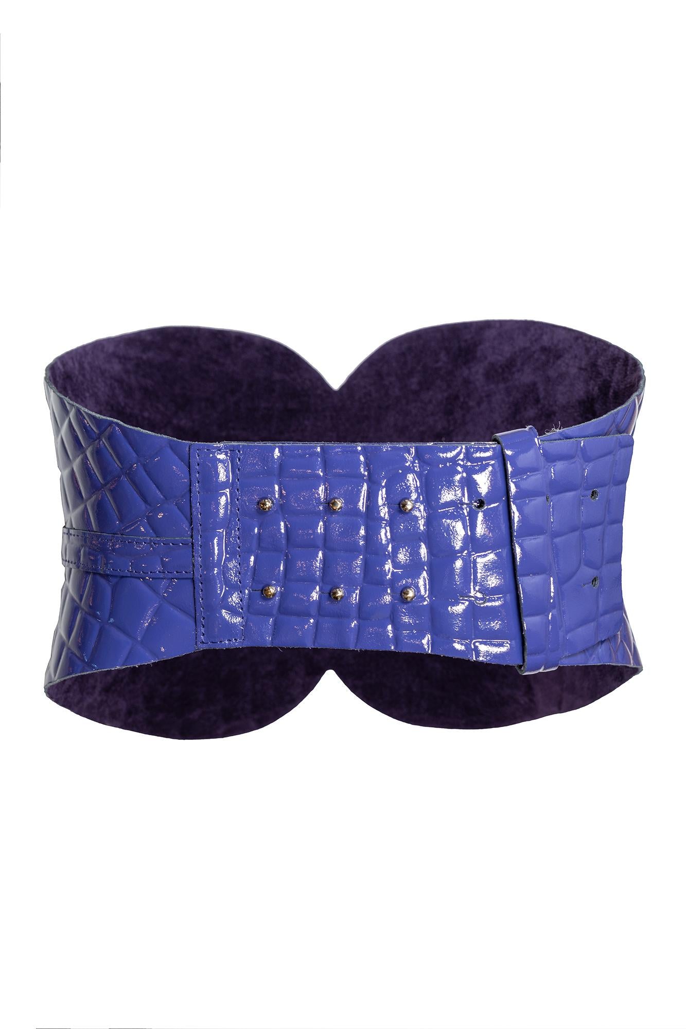Cintura bustier in ecopelle viola stampata 1A1001 00698 ANIYE BY