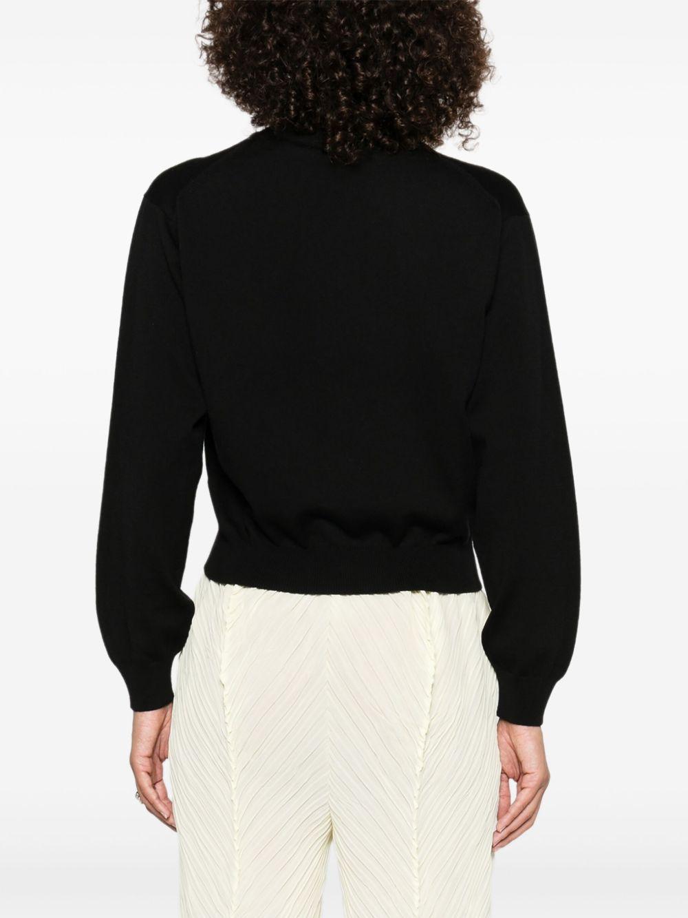 'Boke Flower' embroidered cardigan in merino wool FF62CA7183LB 99JBLACK KENZO