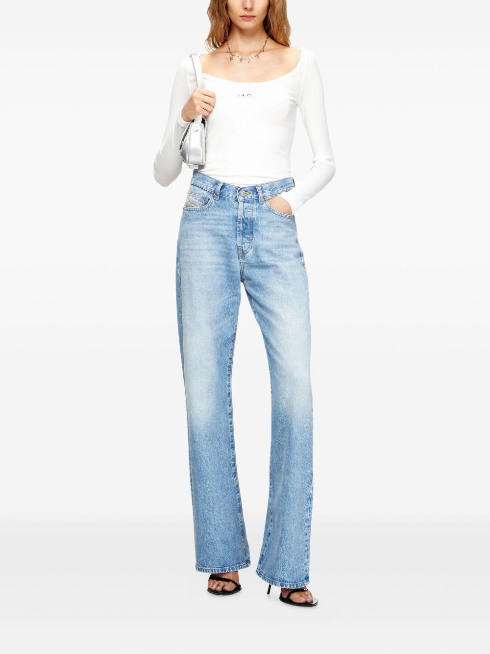 Long sleeve ribbed top with metallic Oval D A19909 0JMBA141 DIESEL
