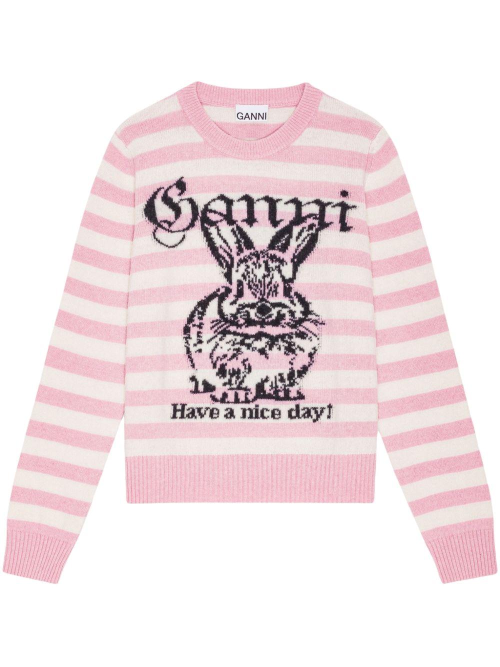 Intarsia-knit jumper<BR/><BR/><BR/> K2426 065 GANNI