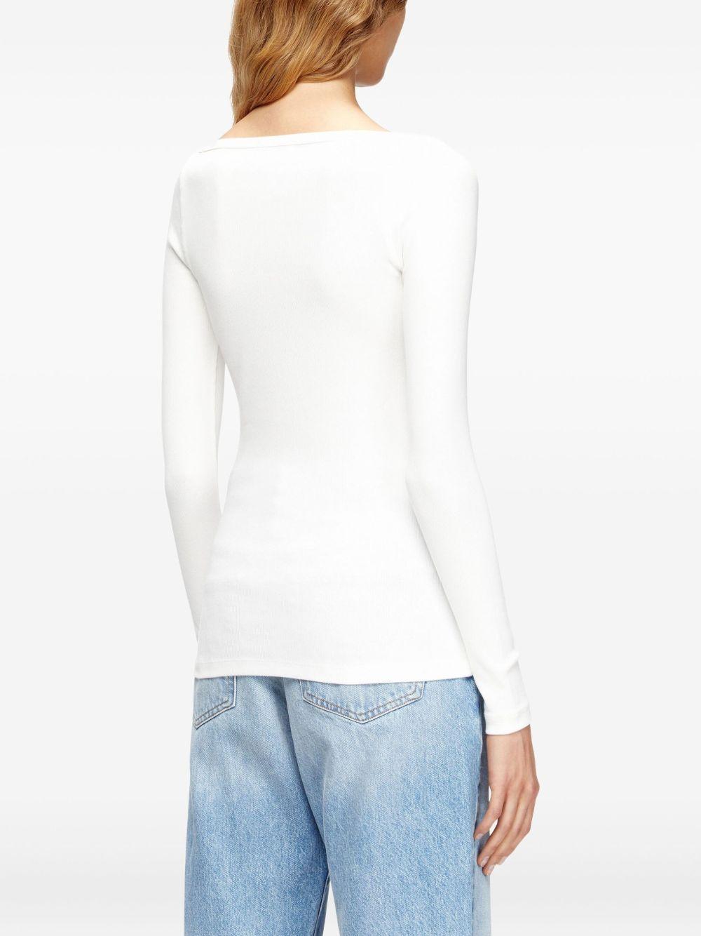 Long sleeve ribbed top with metallic Oval D A19909 0JMBA141 DIESEL