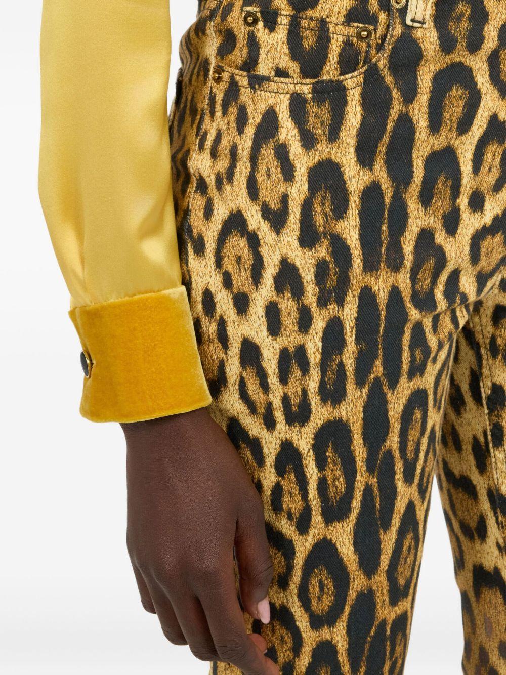Denim Jeans With Jaguar Skin Print VWJ221 DAQ7100504 ROBERTO CAVALLI