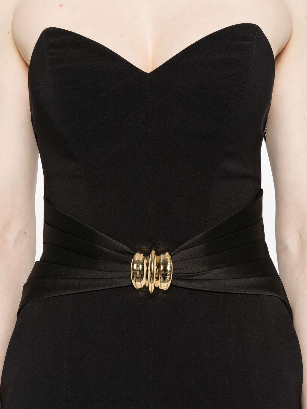 Bow-detail crepe jumpsuit<BR/> TU03951E2 110 ELISABETTA FRANCHI