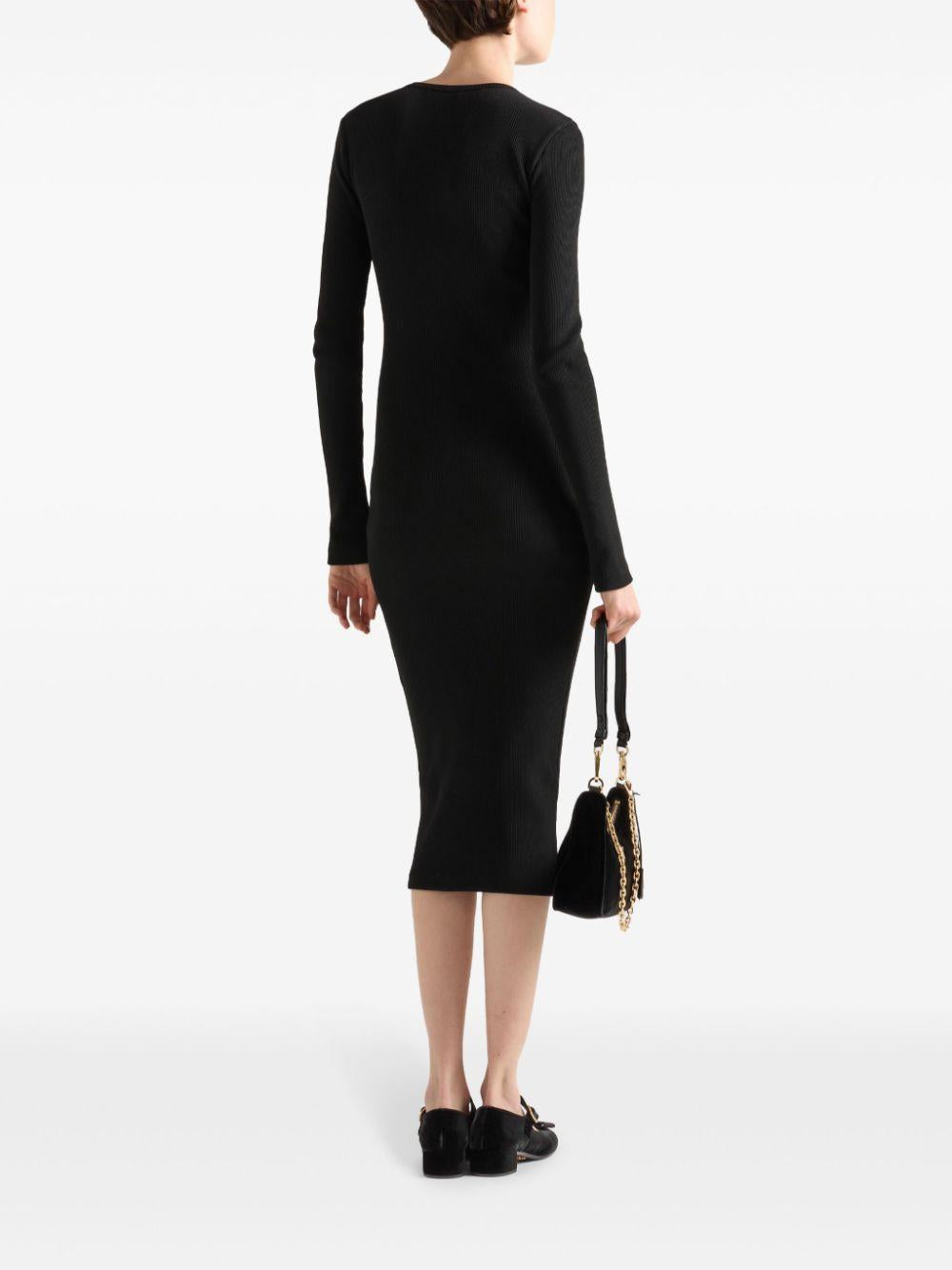 Ribbed-knit midi dress<BR/><BR/><BR/> 33603 16S9F0002 PRADA