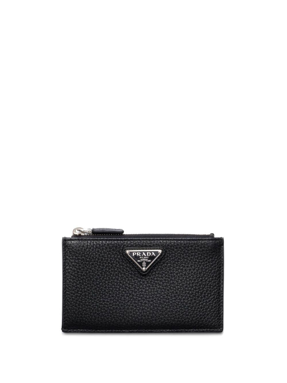 Zipper leather card holder 2MC0862E54 F0002 PRADA