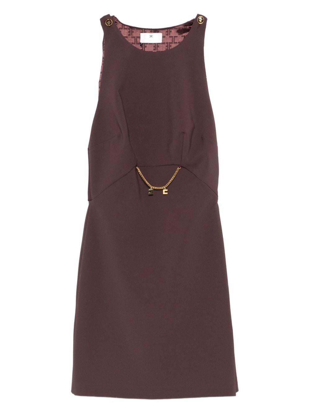 Dress in double layer crêpe and Georgette fabrics AB80856E2 EA4 ELISABETTA FRANCHI