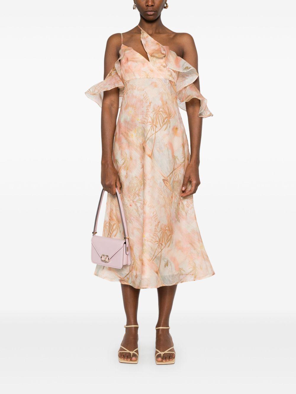 Illuminate midi dress<BR/><BR/><BR/> 3967DS251 GUAVA PARADISE ZIMMERMANN