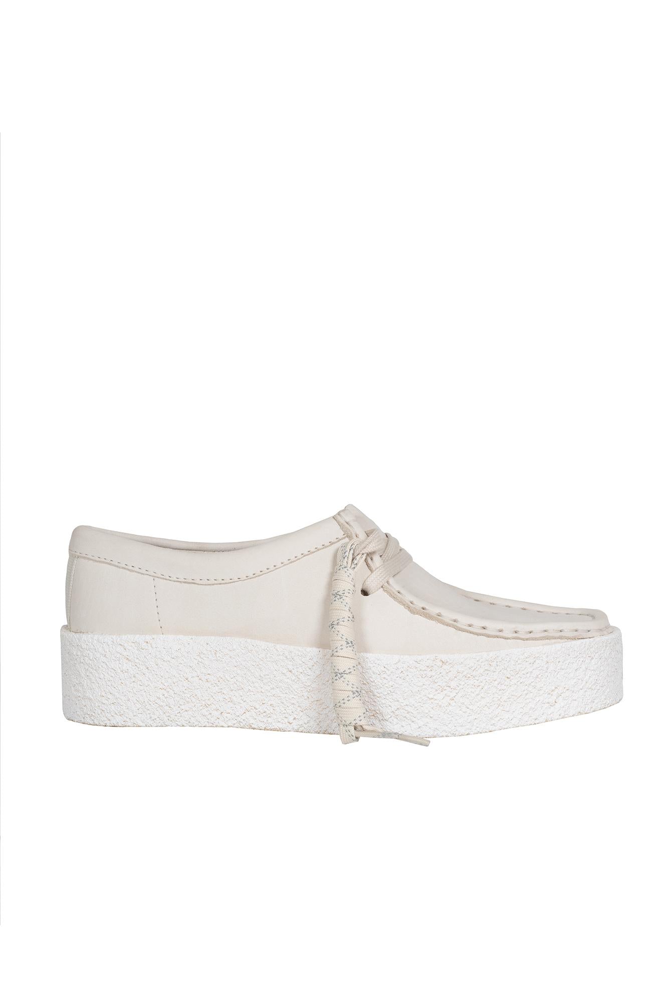 White leather lace-up loafers WALLABEE CUP W WHITE CLARKS