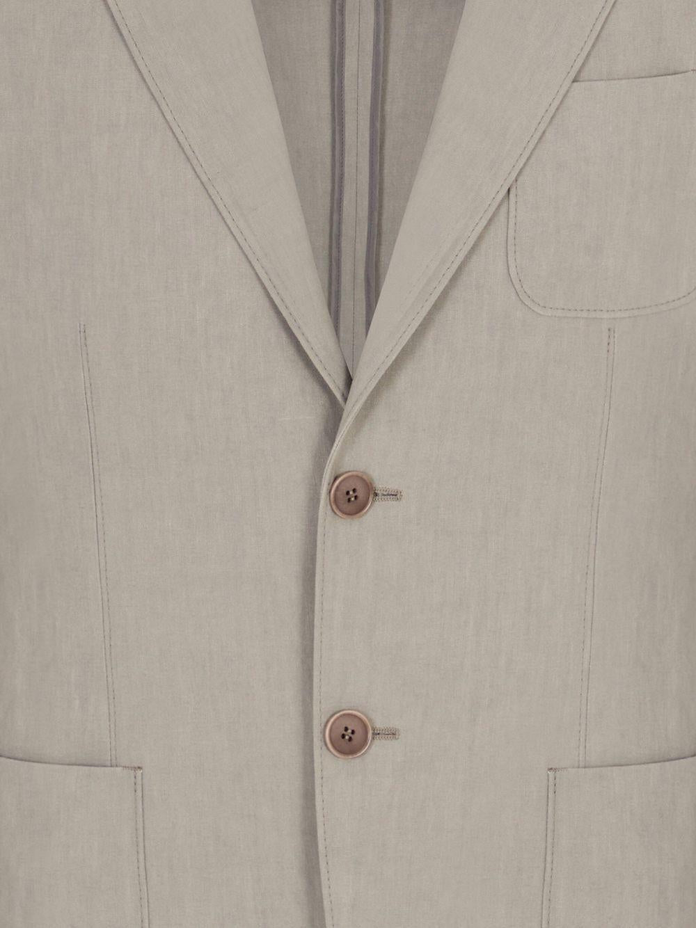 SINGLE-BREASTED JACKET IN LINEN CANVAS GM000140 TE10954U6167 GIORGIO ARMANI