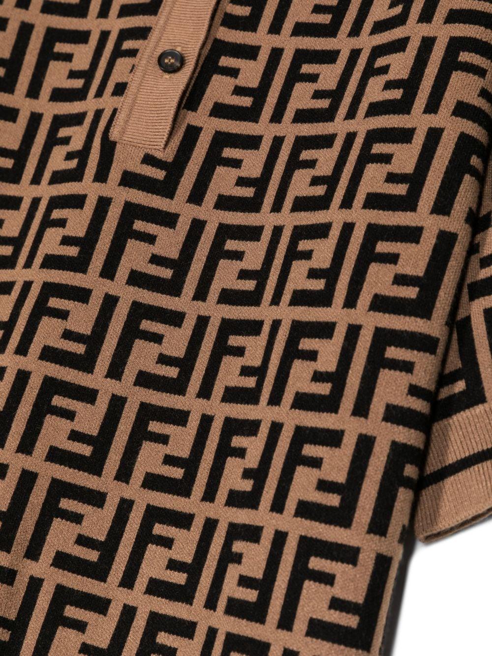 FF logo-print polo shirt JMG094 AEYDF15B6 FENDI KIDS