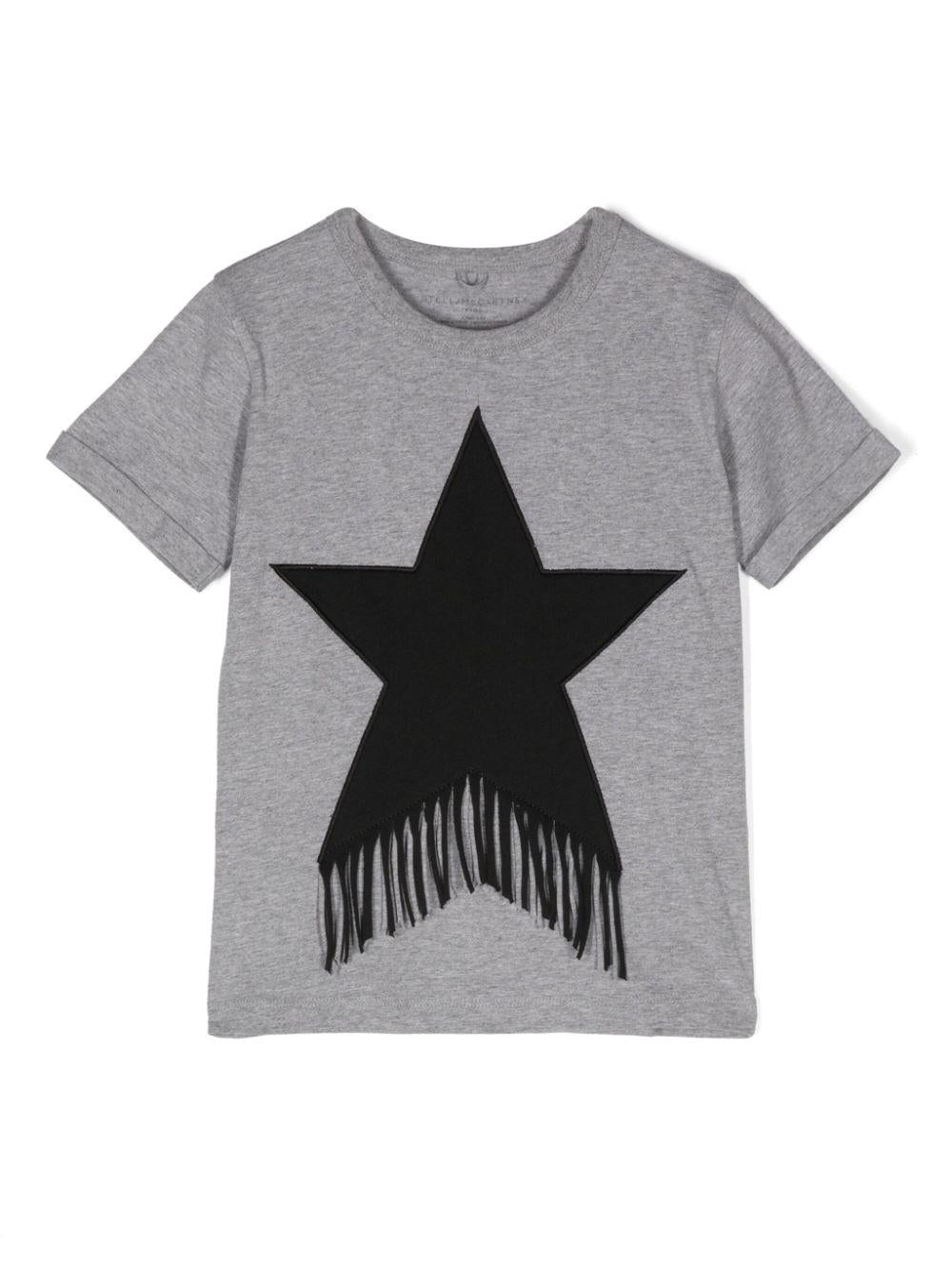 Fringed Star cotton T-shirt<BR/><BR/> TV8C91 Z0434809 STELLA McCARTNEY KIDS