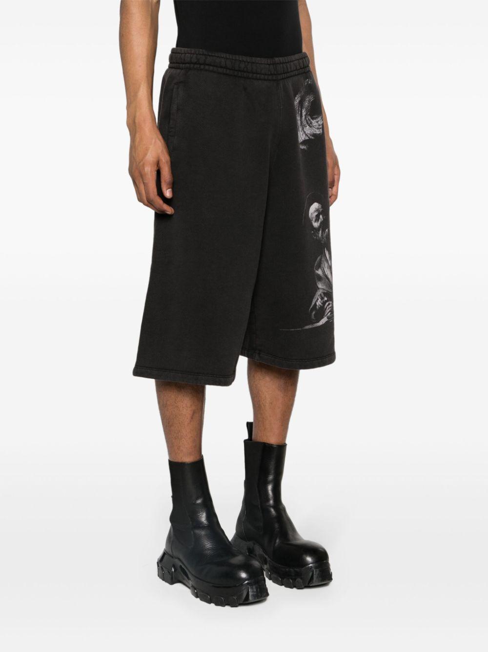 S. Matthew cotton track shorts<BR/><BR/><BR/> OMCI016C99FLE001 1077 OFF-WHITE