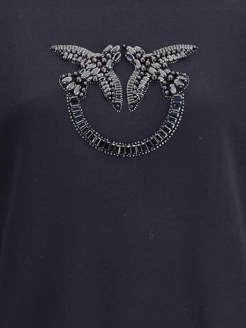 Love Birds jewel embroidery sweatshirt 100534 A2ROZ99 PINKO