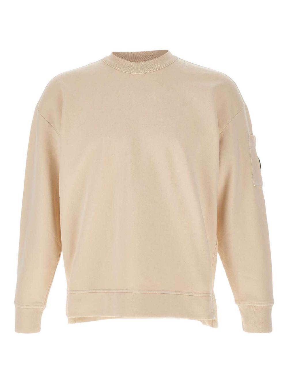 Brushed and Emerized Diagonal Fleece Boxy Crewneck Sweatshirt 19CMSS058A 006372G402 C.P. COMPANY