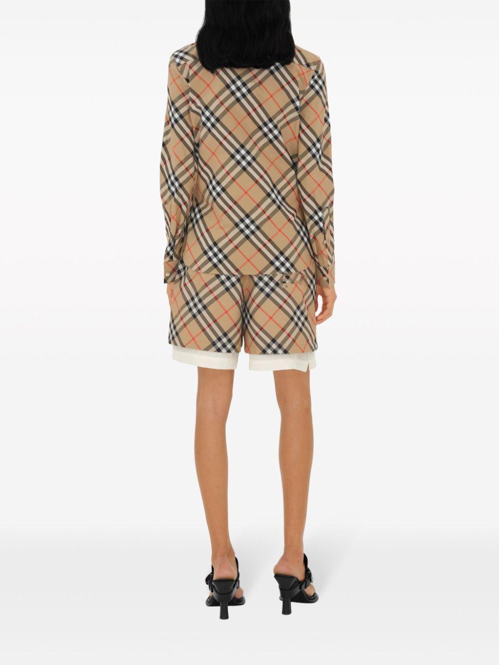 Check-pattern cotton shirt<BR/><BR/><BR/> 8087629 B9368 BURBERRY