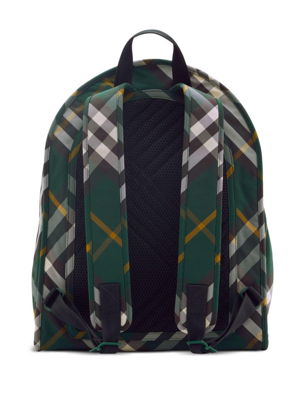 Shield checkered woven backpack<BR/><BR/><BR/> 8080679 B8636 BURBERRY