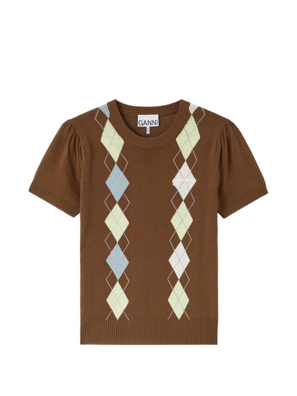 T-shirt with diamond print A1040295 05H GANNI