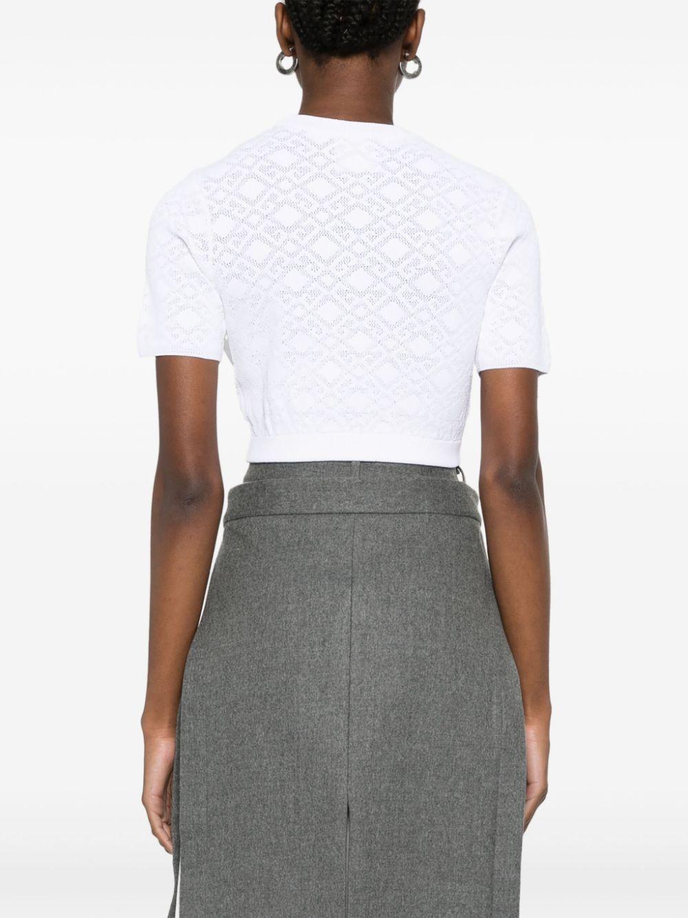 Monogram 72-jacquard cropped T-shirt<BR/><BR/><BR/> BW90TT4ZPN 100 GIVENCHY