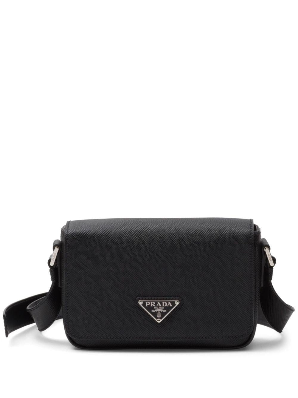 Saffiano enamel triangle logo flap shoulder bag<BR/><BR/><BR/> 2VD065 2FADF0002 PRADA