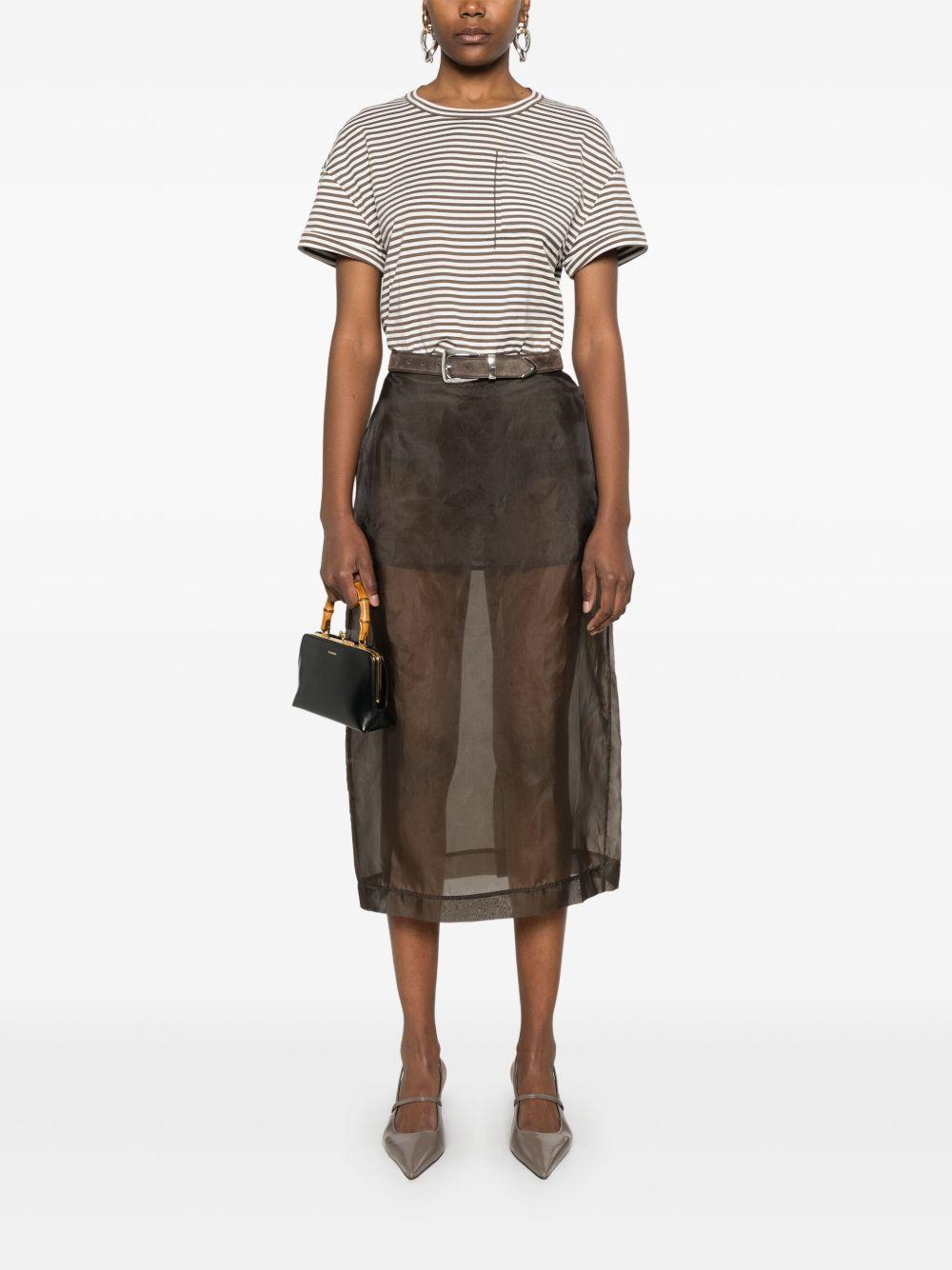 Striped cotton jersey T-shirt with shiny pocket detaiL ML929HA820 C004 BRUNELLO CUCINELLI