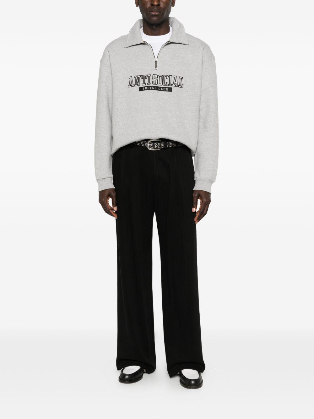 Washed Up Quarter Zip ASSC120014 GREY ANTI SOCIAL SOCIAL CLUB