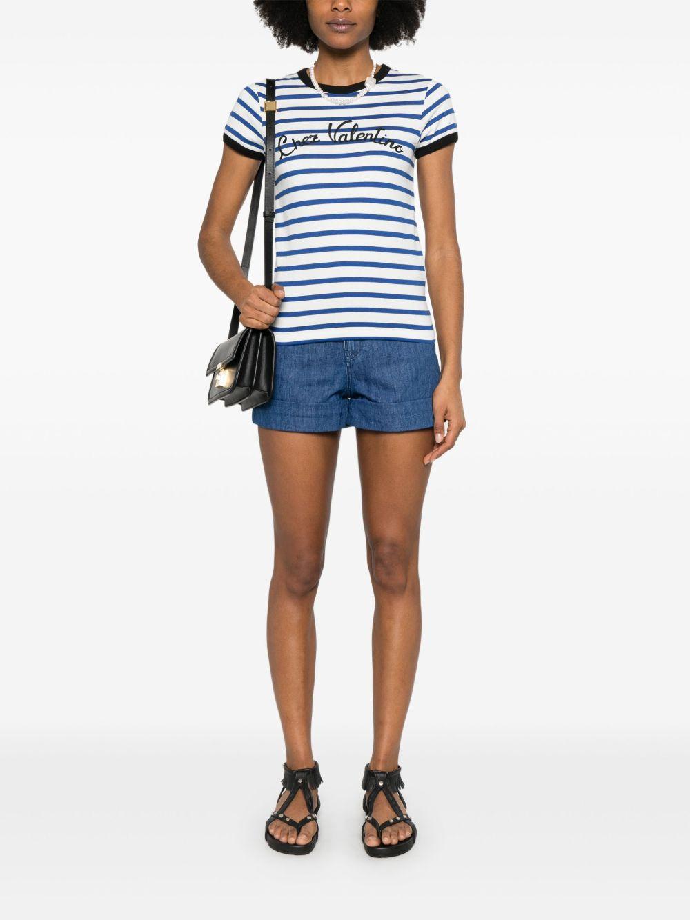 Chez Valentino striped T-shirt 6B3MG24P961 CR1 VALENTINO GARAVANI
