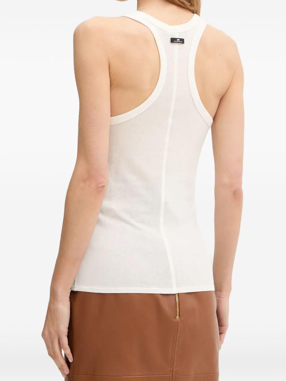 Lightweight jersey tank top with embroidered logo CN77B61E2 360 ELISABETTA FRANCHI