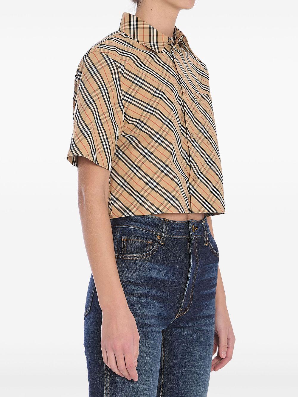 Cropped shirt<BR/><BR/><BR/> 8106190 B9368 BURBERRY