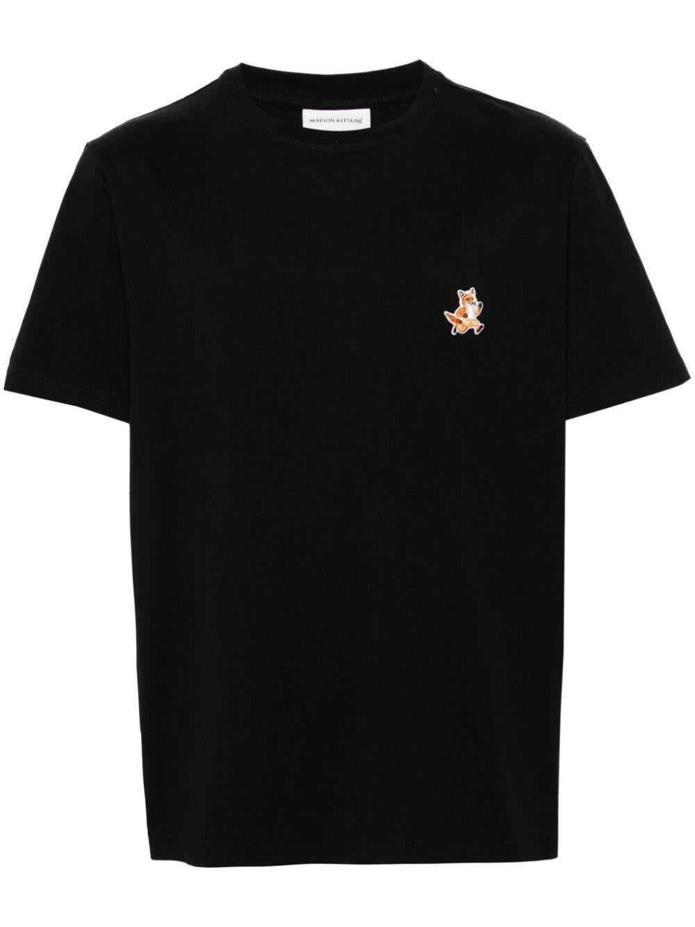 Fox-patch cotton T-shirt<BR/><BR/><BR/> MM00125KJ0008 P199 MAISON KITSUNÉ