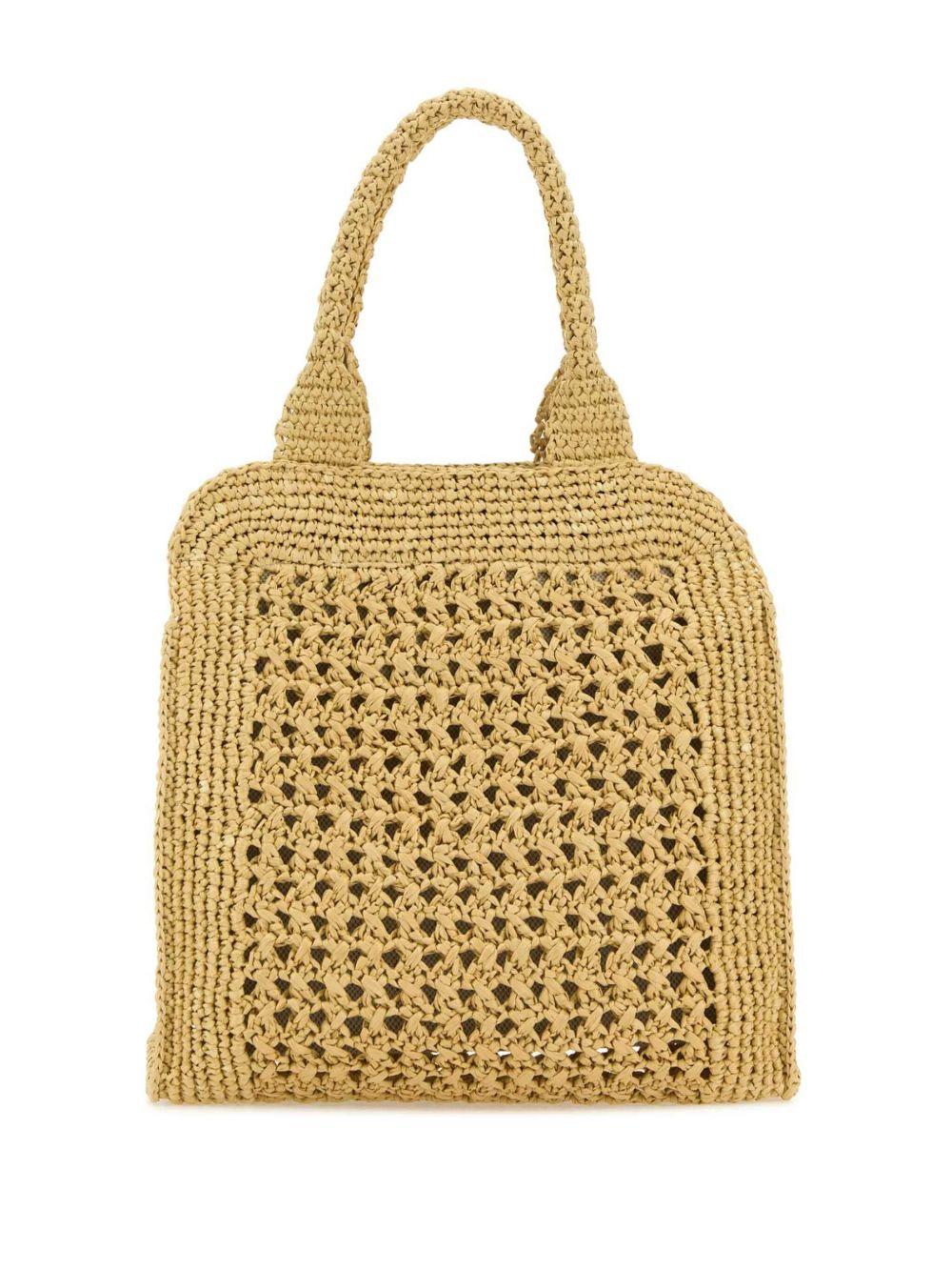 Crochet tote bag<BR/><BR/> 5BA283 ADO1F0A5T MIU MIU