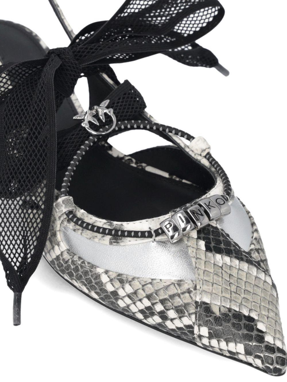 Slingback ballerinas with python print and ties SD0547 P042I93 PINKO