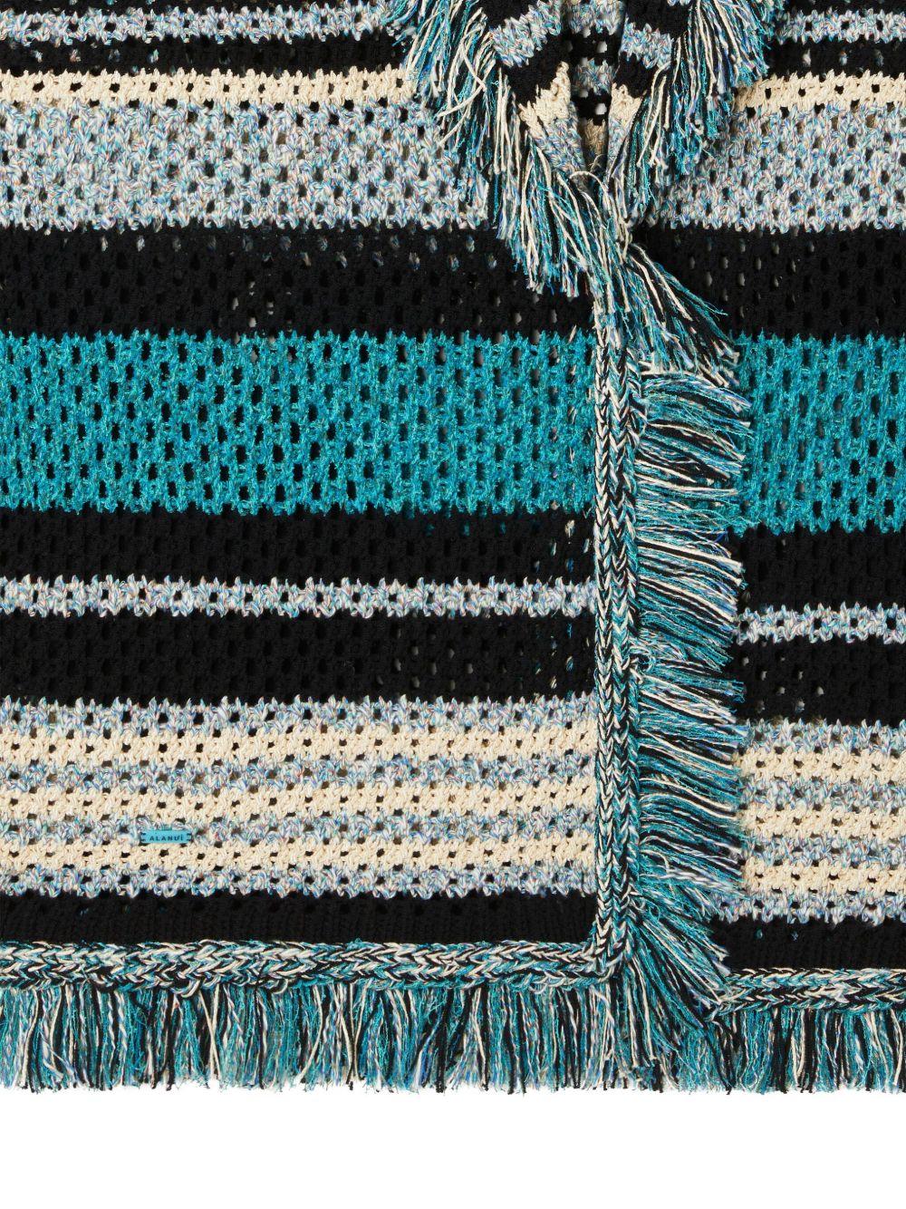 Ocean Stripes fringed cardigan LWHB064R26KNI012 1084 ALANUI