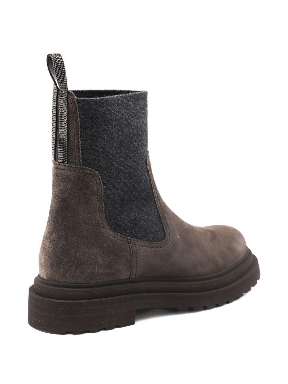 Suede boots with knit inseert and precious loop detail MZSFG3034 C7284 BRUNELLO CUCINELLI