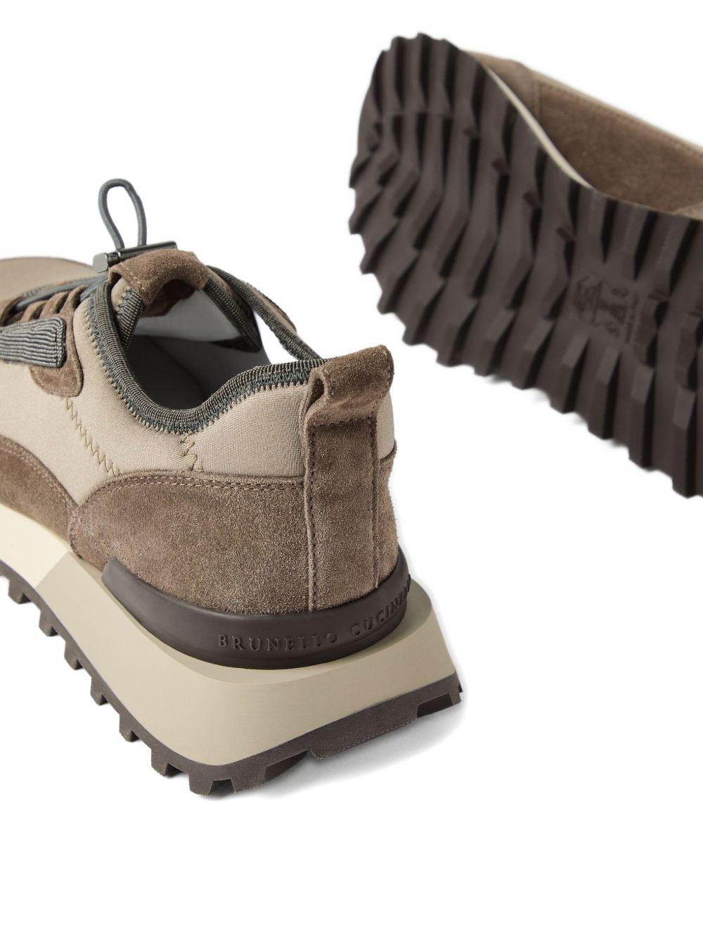 Runners in tessuto techno e camoscio con Precious Trim MZSFG3045 C8769 BRUNELLO CUCINELLI