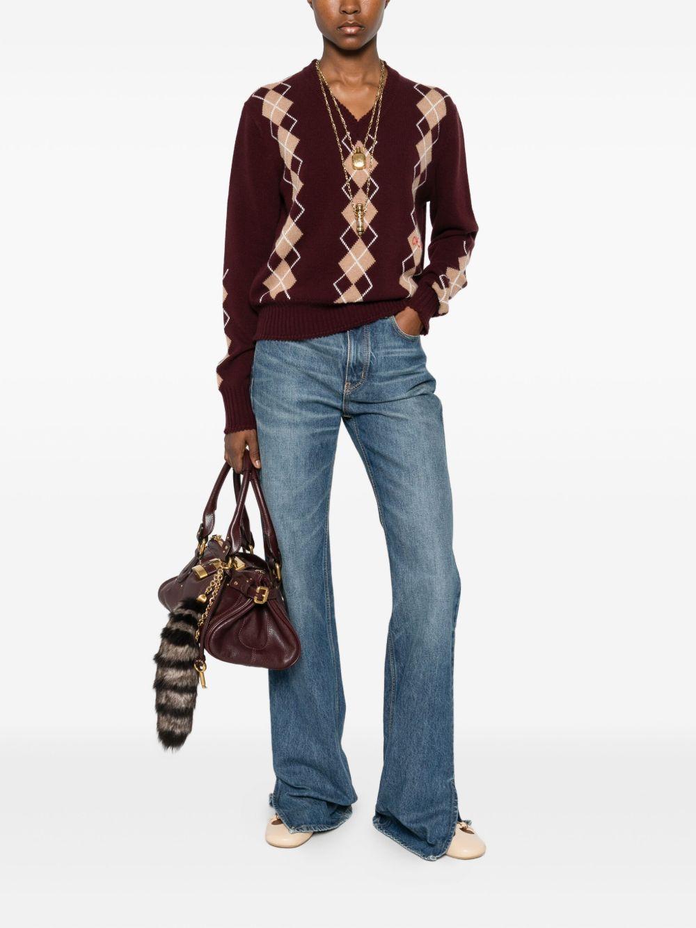 Wool And Cashmere V-neck Sweater CH25WMP01580 601 CHLOÉ