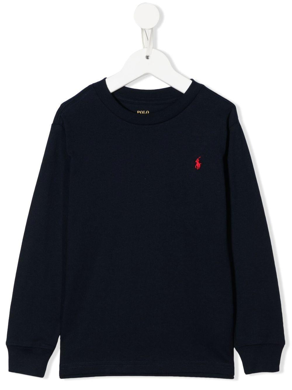 Polo logo long sleeves T-shirt 323843804002 CRUISE NAVY POLO RALPH LAUREN KIDS