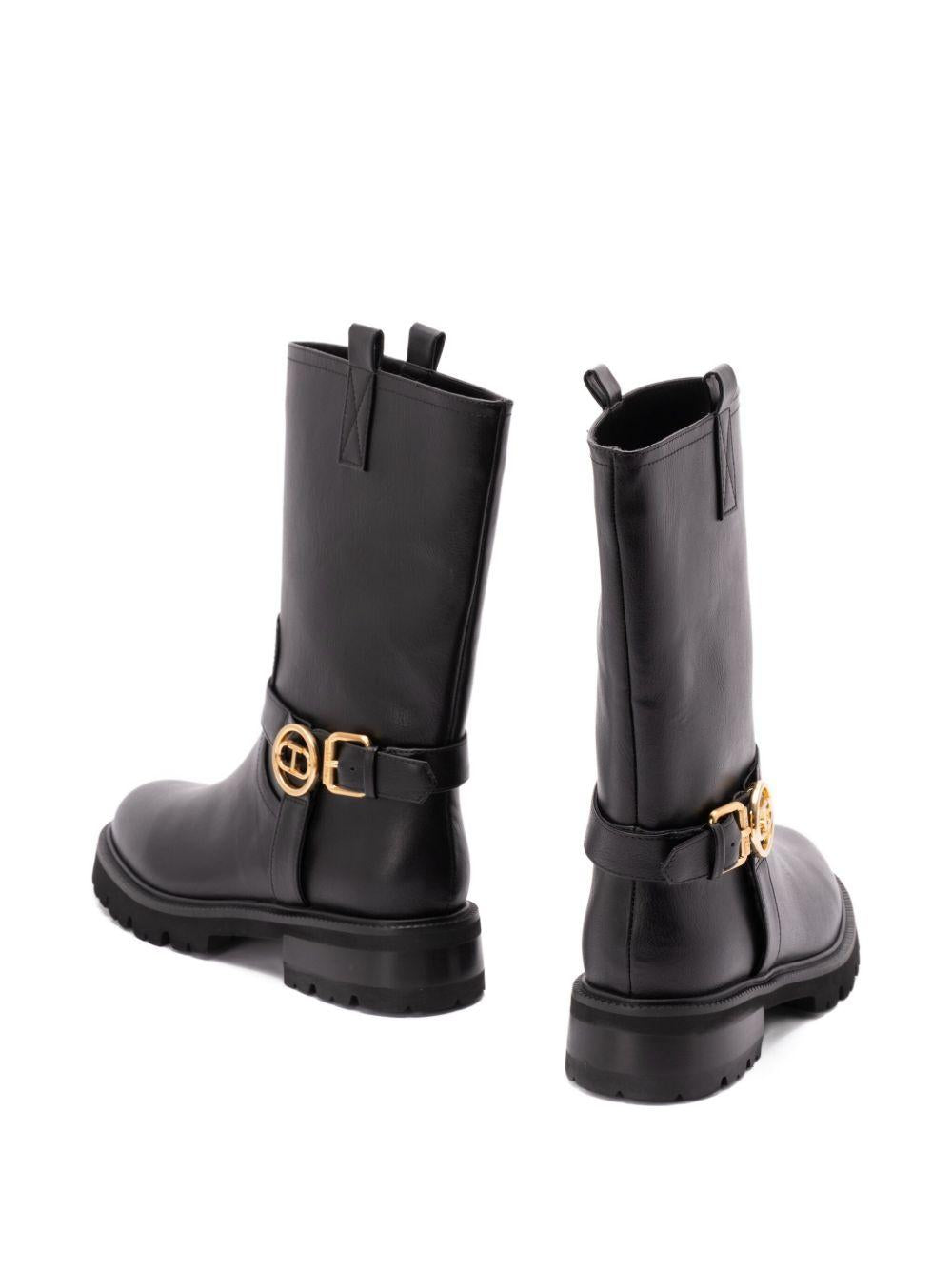 Leather boots with buckles 252TCP192 00006 TWINSET